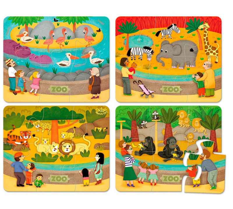 Zoo animal puzzle in Vilac wood 2+