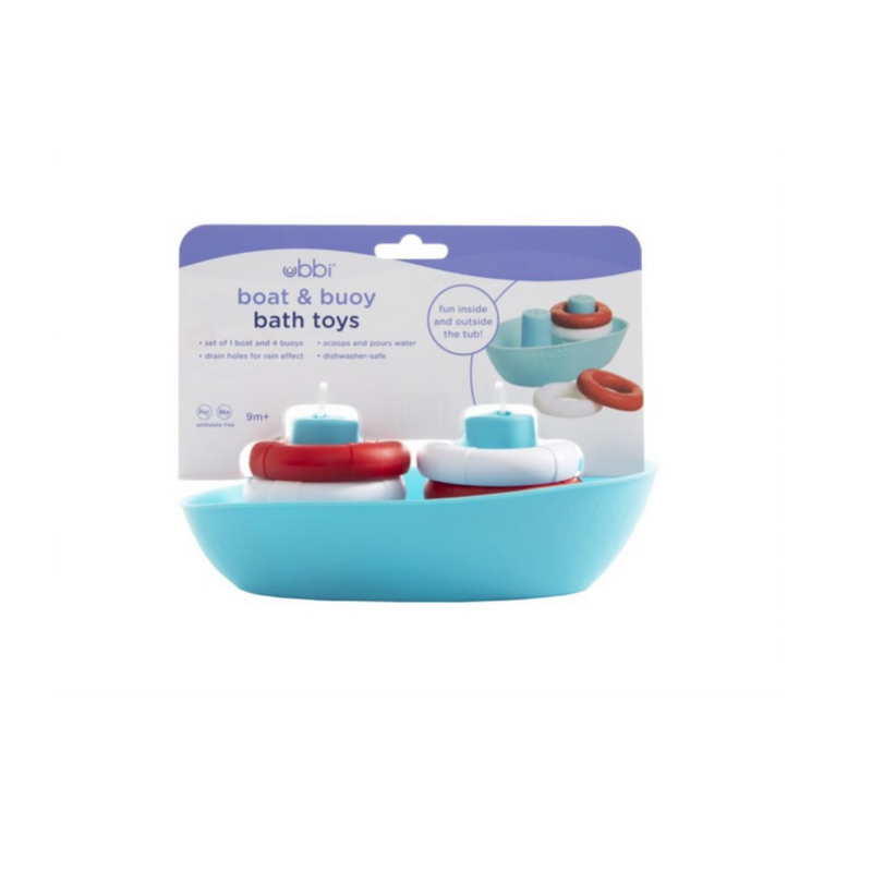 Boat bath toy with lifebuoys